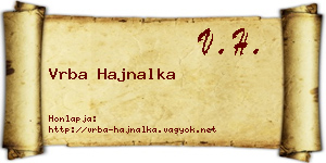 Vrba Hajnalka névjegykártya